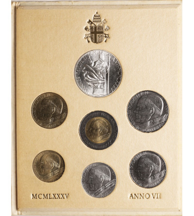 Watykan, Jan Paweł II 1978-2005. Zestaw rocznikowy monet 1985, AN VII - 7 sztuk