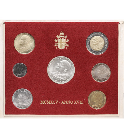 Watykan, Jan Paweł II 1978-2005. Zestaw rocznikowy monet 1995, AN XVII - 7 sztuk