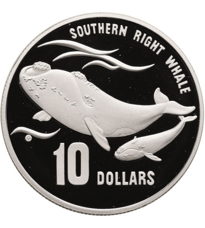 Australia. 10 dolarów 1996, Wieloryb Biskajski Południowy - Piedfort / Piefort - Proof