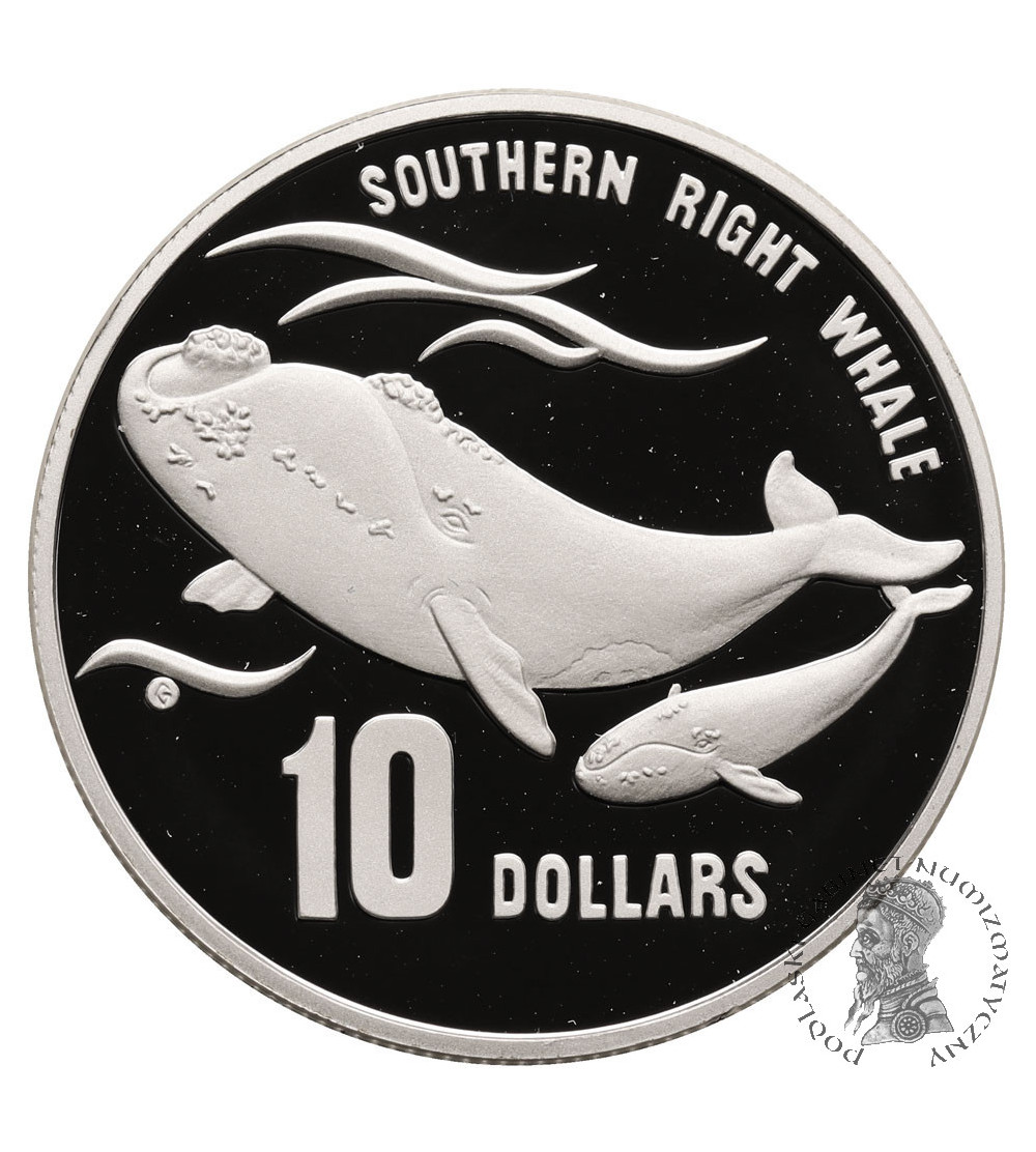 Australia. 10 dollars 1996, Australia's Endangered Species, Southern Right Whale -  Piedfort / Piefort - Proof