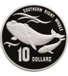 Australia. 10 dollars 1996, Australia's Endangered Species, Southern Right Whale -  Piedfort / Piefort - Proof