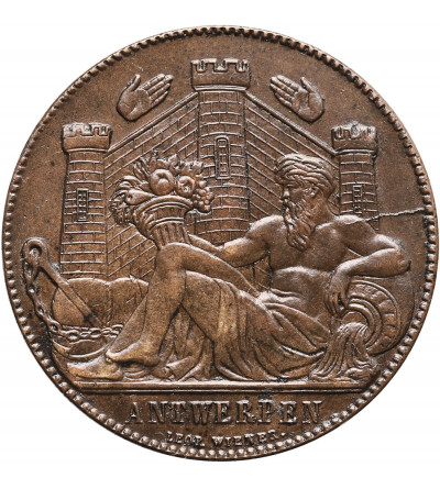 Belgium. Commemorative bronze token "World Expo in Antwerp" 1885