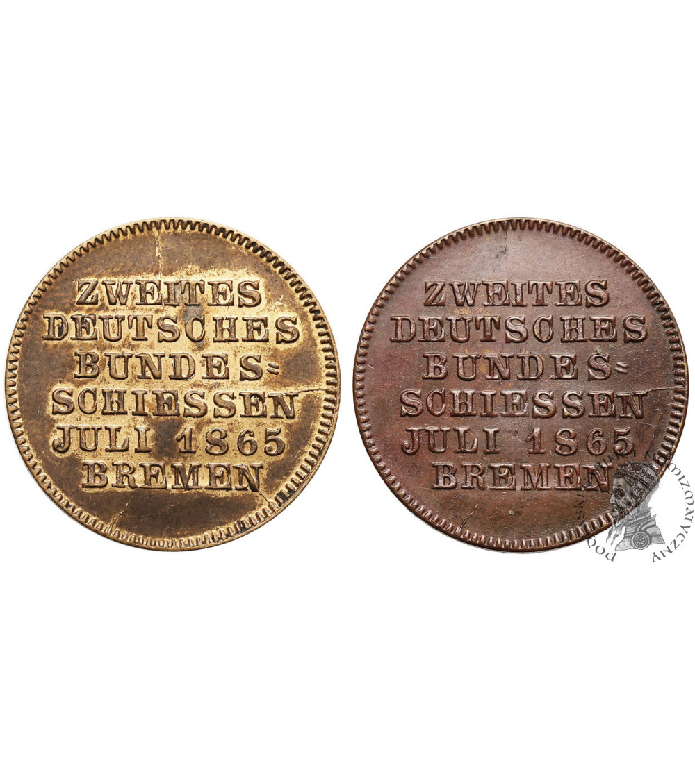 Germany, Bremen. Commemorative Medal from the Shooting Festival 1865, COMITE MARKE VI - 2 pcs.