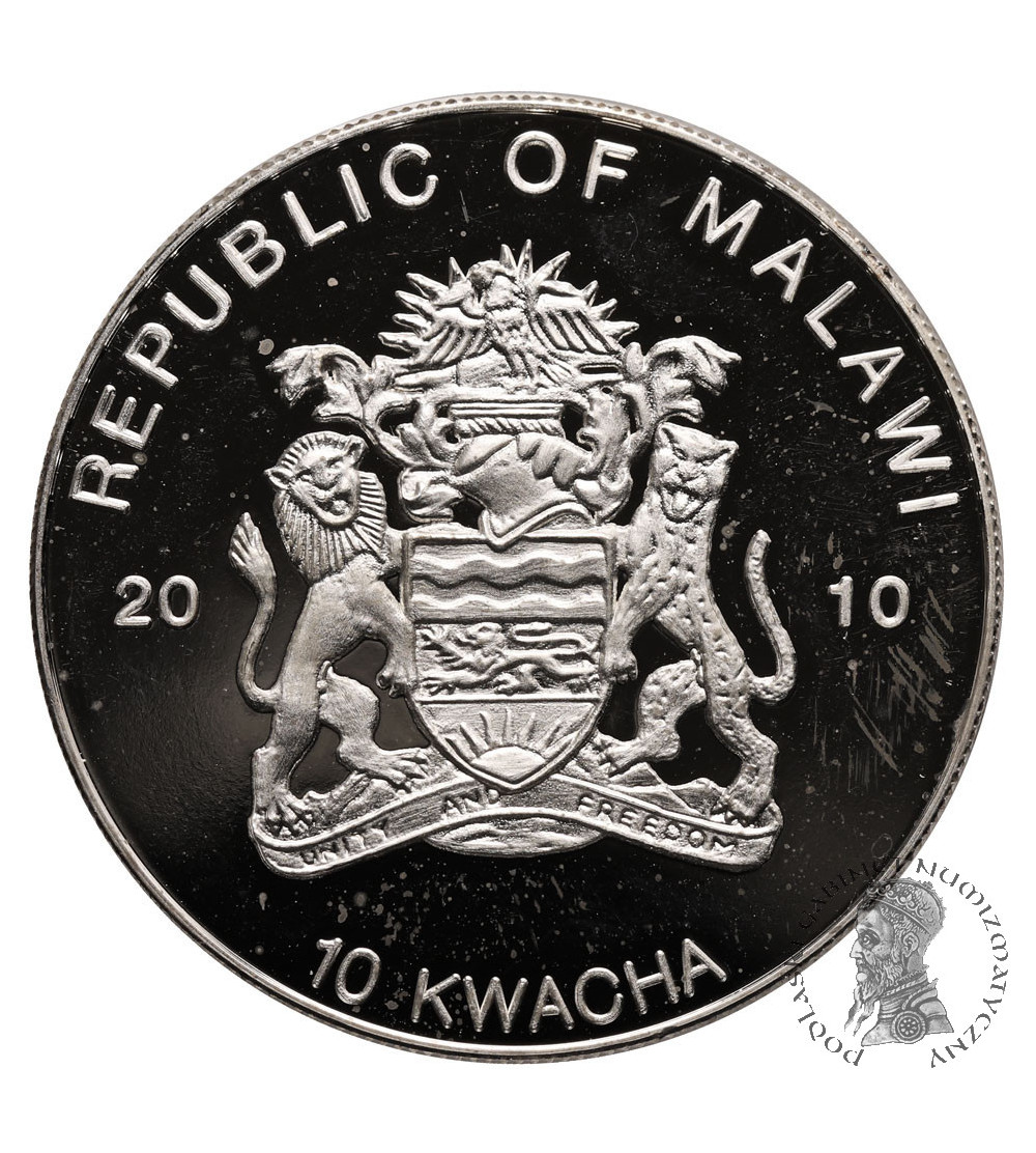 Malawi. 10 Kwacha 2010, Darwin Frog (Gardłoród Darwina) - Proof