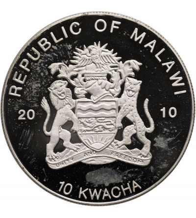 Malawi. 10 Kwacha 2010, Panamanian Gold Frog (panamska żaba złota ) - Proof