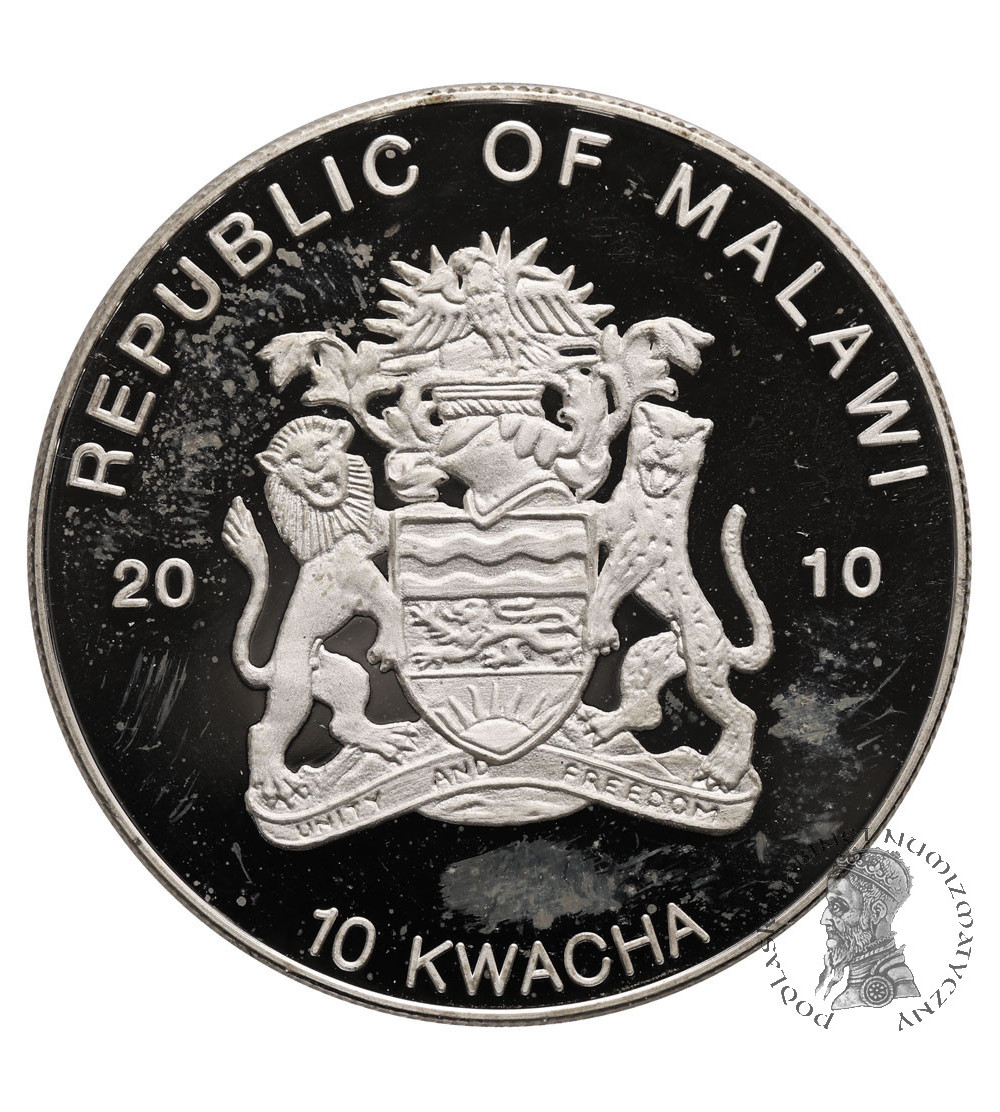 Malawi. 10 Kwacha 2010, Multicolor Panamanian Gold Frog - Proof