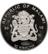 Malawi. 10 Kwacha 2010, Panamanian Gold Frog (panamska żaba złota ) - Proof