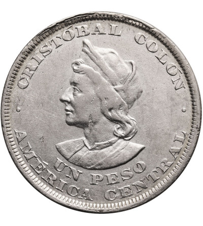 El Salvador. 1 Peso 1895 C.A.M., Columbus