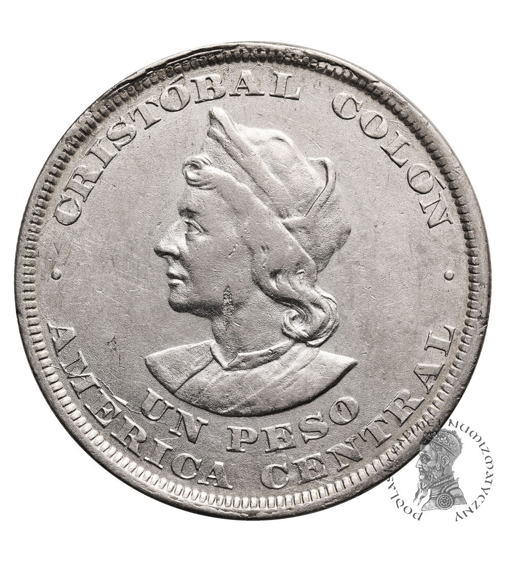Salwador. 1 Peso 1895 C.A.M, Kolumb