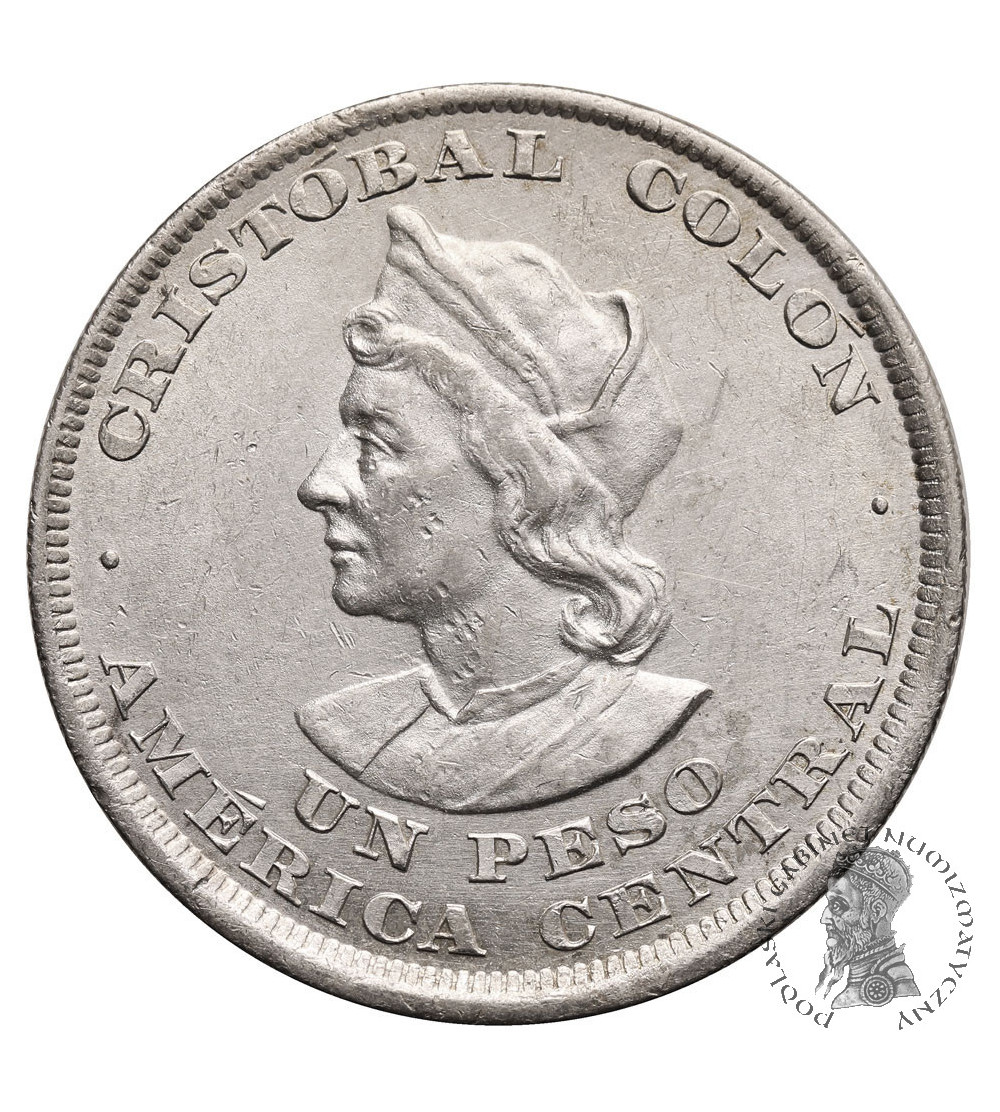 El Salvador. 1 Peso 1894 C.A.M., Columbus