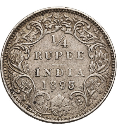 Indie Brytyjskie. 1/4 rupii 1893 B, Bombay, Wiktoria