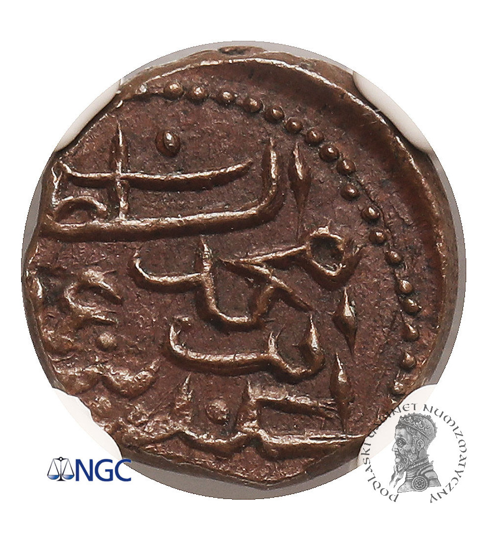 Maldive Islands. 1/2 Larin (Kuda) AH 1292 / 1875 AD, Muhammad Imad al-Din IV 1835-1882, NGC AU 58 BN