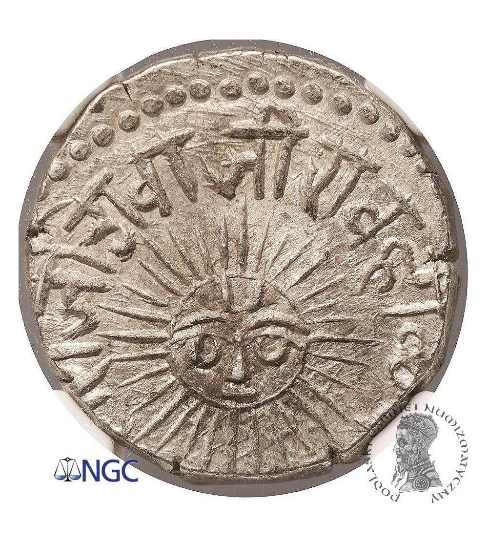 India - Indore, Tukoji Rao III. AR Rupee, VS 1948 / 1891 AD, in the name of Shah Alam II - NGC UNC Details