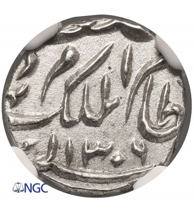 India - Hyderabad, Mir Mahbub Ali Khan II. AR 1/8 Rupee, AH 1306 / 1889 AD - NGC MS 64