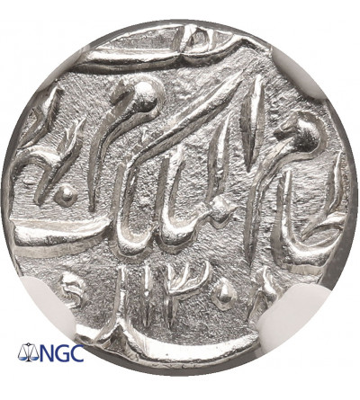 India - Hyderabad, Mir Mahbub Ali Khan II. AR 1/8 Rupee, AH 1308 / 1891 AD - NGC UNC Details