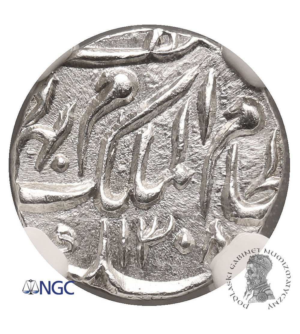 India - Hyderabad, Mir Mahbub Ali Khan II. AR 1/8 Rupee, AH 1308 / 1891 AD - NGC UNC Details