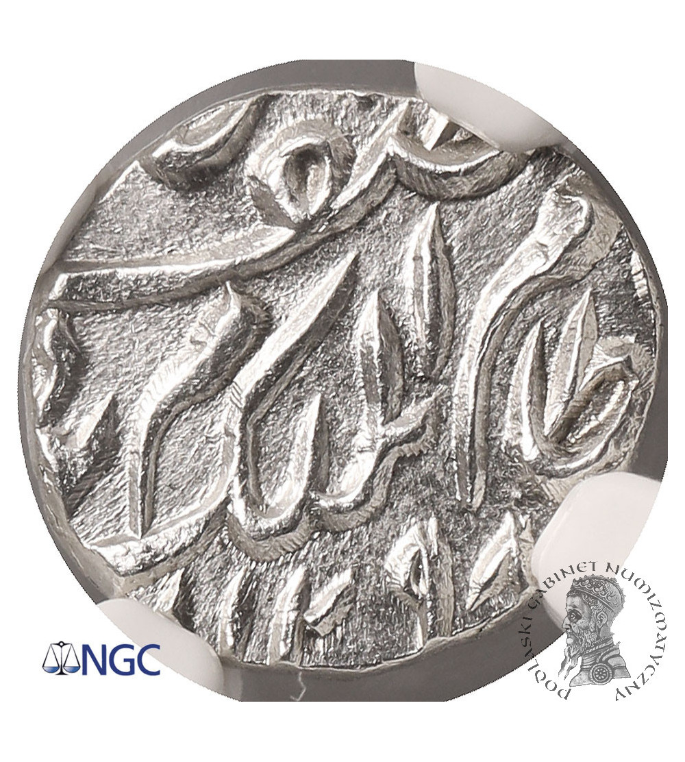 India - Hyderabad, Mir Mahbub Ali Khan II. AR 1/8 Rupee, AH 1298 / 1881 AD - NGC UNC Details