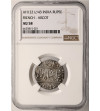 French India. Rupee, AH 1221 / 43 (1806 AD), Arcot, in the name of Shah Alam II - NGC AU 58