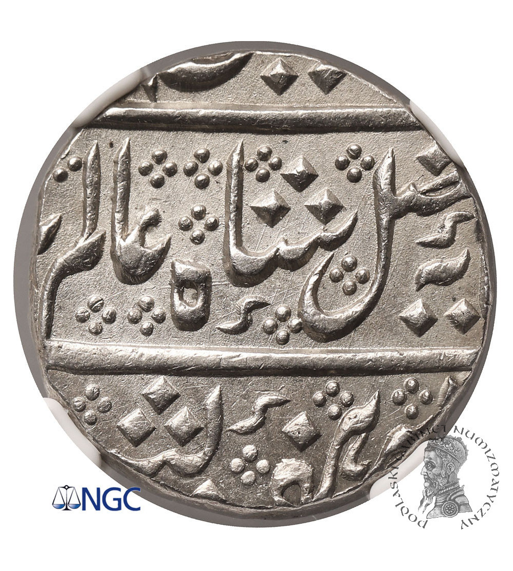 French India. Rupee, AH 1221 / 43 (1806 AD), Arcot, in the name of Shah Alam II - NGC UNC Details