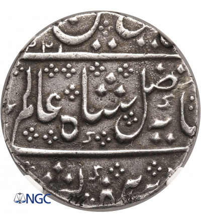 Indie Francuskie. Rupia, AH 1221 rok 43 (1806 AD), Arcot, w imieniu Shah Alam II - NGC UNC Details