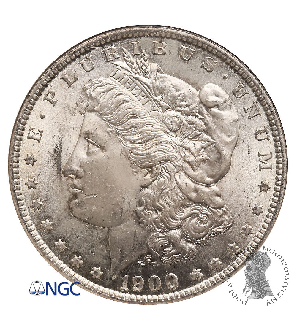 USA. Morgan Dolar 1900 O, Nowy Orlean - NGC MS 63