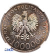 Poland. 100000 Zlotych 1990, Solidarity, var. A - NGC MS 63, beautiful colorful patina!!