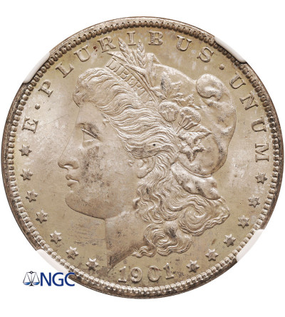 USA. Morgan Dolar 1901 O, Nowy Orlean - NGC MS 64