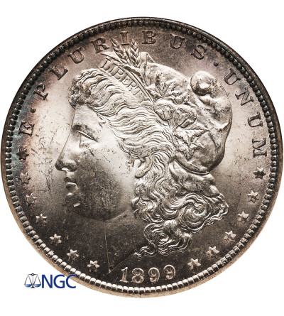 USA. Morgan Dolar 1899 O, Nowy Orlean - NGC MS 64