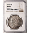 USA. Morgan Dolar 1896, Philadelphia - NGC MS 64, patyna!