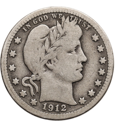 USA. 25 Cents (Barber Quarter) 1912, Philadelphia