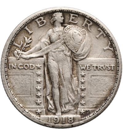 USA. 25 centów (Standing Liberty Quarter) 1918, Philadelphia