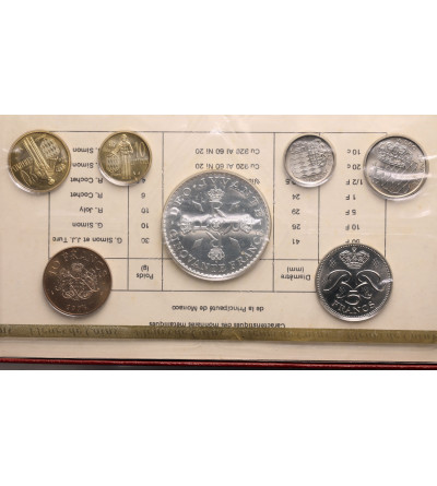Monako, Rainiera III. Oficjalny menniczy zestaw monet 1975, FDC