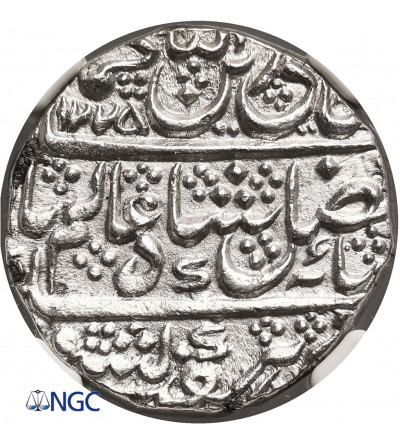 Indie - Mysore (British Protectorate). AR Rupee AH 1225 / RY 74 (1810 AD), i.n.o. Shah Alam II - NGC UNC Details