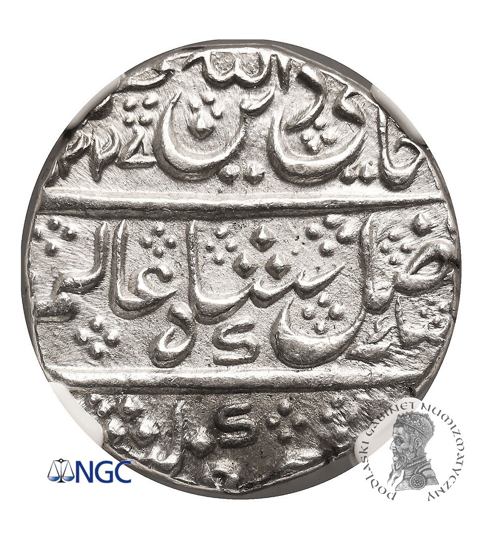 Indie - Mysore (Brytyjski Protektorat). AR rupia, AH 1227 / rok 95 (1812 AD), w imieniu Shah Alam II - NGC UNC Details