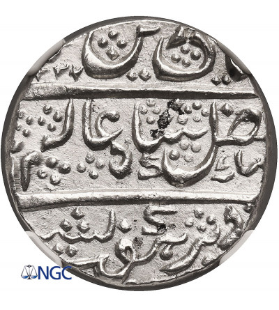Indie - Mysore (Brytyjski Protektorat). AR rupia, AH 1227 / rok 97 (1812 AD), w imieniu Shah Alam II - NGC UNC Details