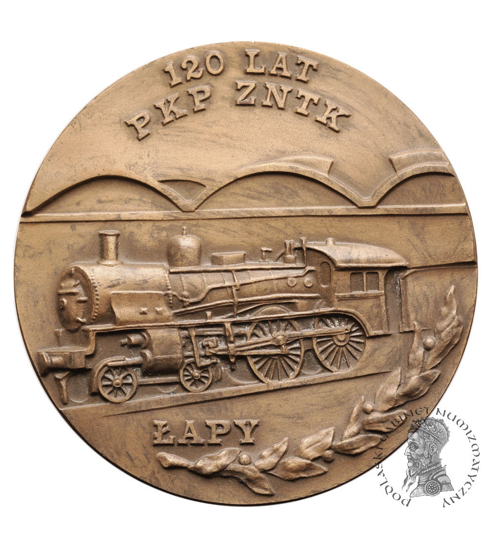Polska, Łapy (Podlasie). Medal okolicznościowy na 120 lat ZNTK w Łapach, 1990