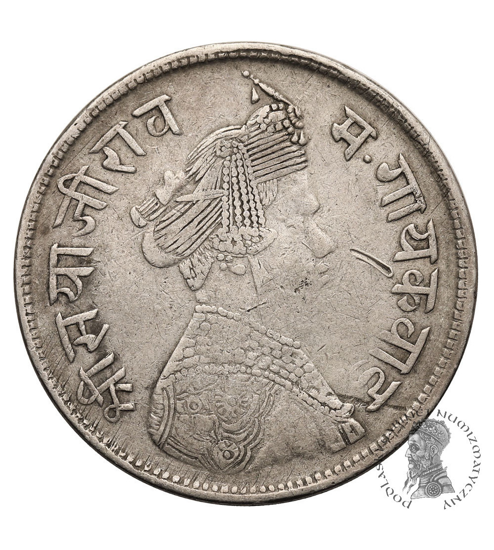India - Baroda. AR Rupee, VS 1949 / 1892 AD, Sayaaji Rao III 1875-1938 AD