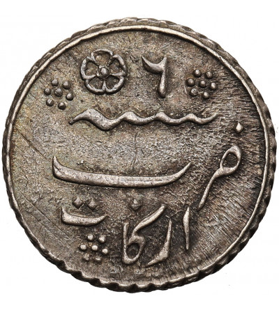 India British, Madras Presidency. 1/8 Rupee, AH 1172 Year 6 (1823-1825 AD), Rose, Calcutta mint / Arkat, Alamgir II