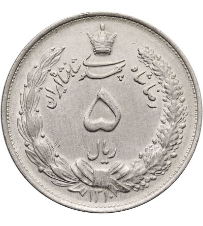 Iran, Reza Shah, 1925-1941 AD. 5 Rials, SH 1310 / 1931 AD