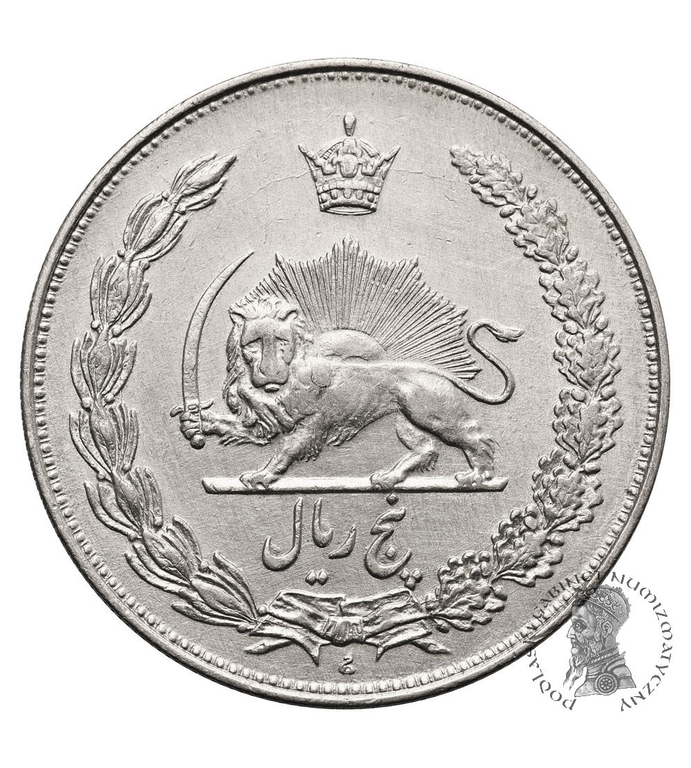 Iran, Reza Shah, 1925-1941 AD. 5 Rials, SH 1310 / 1931 AD