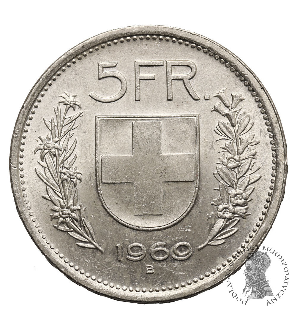 Szwajcaria. 5 franków 1969 B