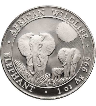 Somalia. 100 szylingów 2014, słonie afrykańskie - Proof