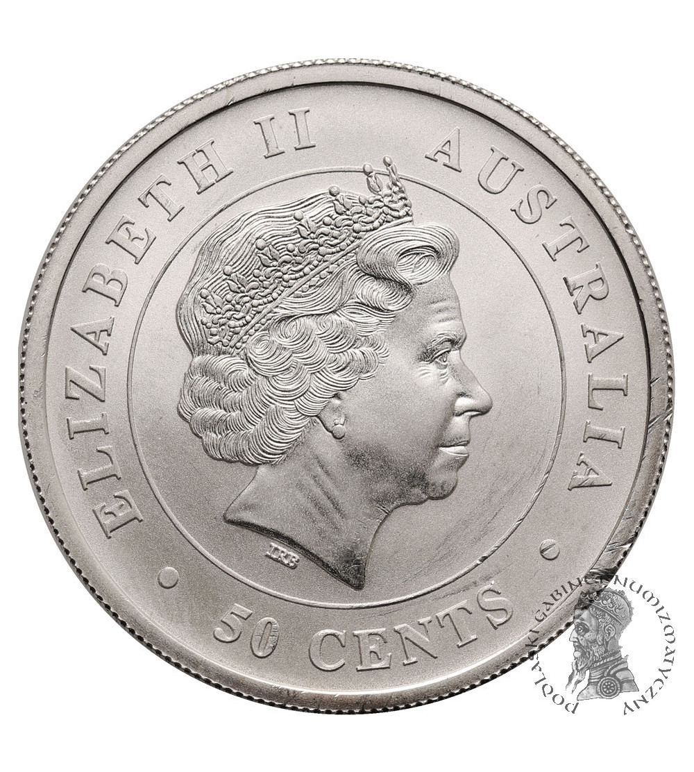 Australia. 50 Cents 2014, Great White Shark - 1/2 Oz pure silver