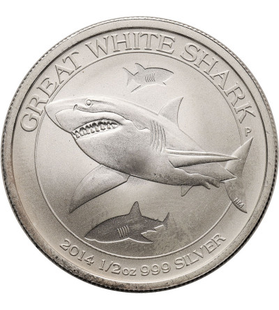 Australia. 50 Cents 2014, Great White Shark - 1/2 Oz pure silver