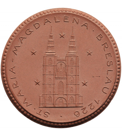 Poland, Silesia. Wroclaw (Breslau). Cathedral of Mary Magdalene porcelain medal, 1923