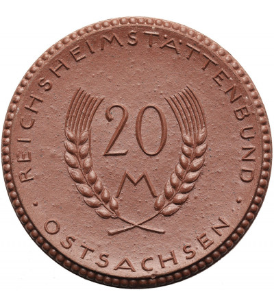 Germany, East Saxony. Porcelain donation coin for 20 marks, 1921