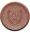 Niemcy, Wschodnia Saksonia. Porcelanowa moneta darowizny za 20 marek, 1921