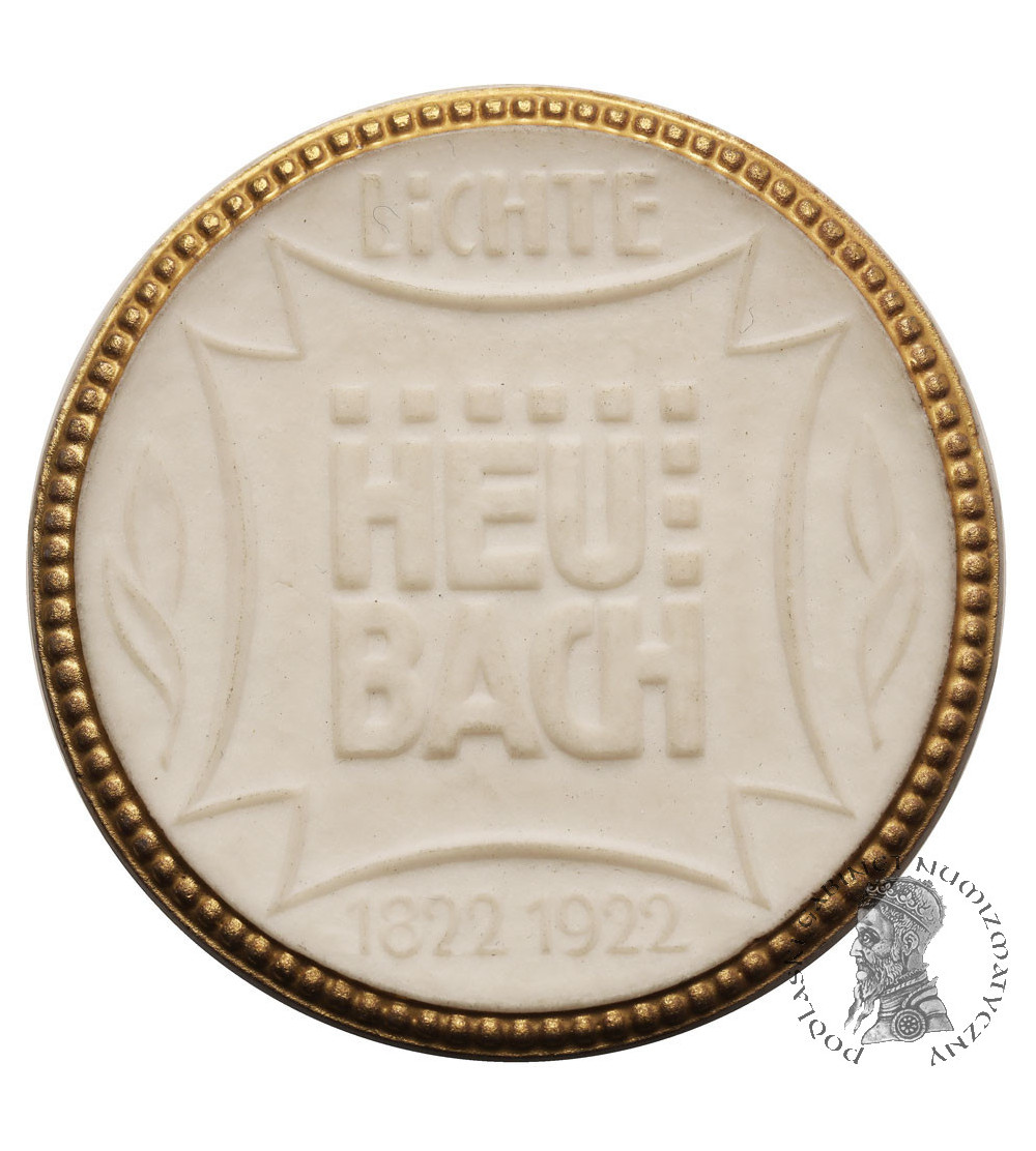 Germany, Lichte. Porcelain medal on the occasion of the 100th anniversary of the Heubach Porcelain Factory, 1922