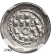 Włochy - Mediolan. Denaro Scodellato bez daty, Henryk II 1004-1024 AD - NGC MS 65