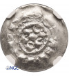 Włochy - Mediolan. Denaro Scodellato bez daty, Henryk II 1004-1024 AD - NGC MS 64